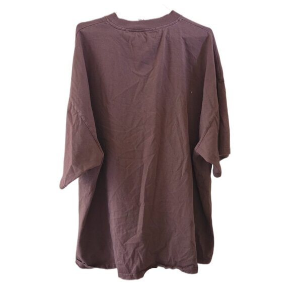 Men's Brown Heavy Weight Short Sleeve Dark Brown T-Shirt Size XXL - Picture 2 of 2